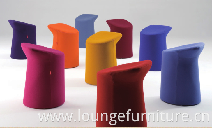 High Quality Household Lounge Round Stool Velvet Leather Splicing Lounge Round Stool